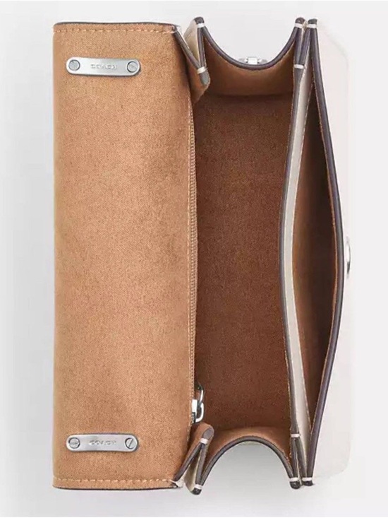 Coach Morgan Square Refine Calf Leather Crossbody CL416 Chalk Silver - Picture 5 of 16